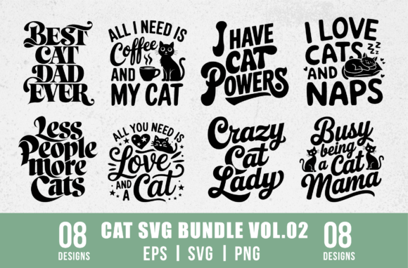 Cat Svg Bundle Vol.02: Graphics & Crafts for Creative Marketing