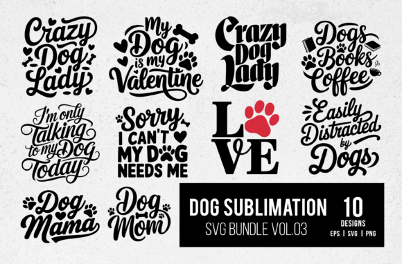 Dog Sublimation Svg Bundle Vol.04