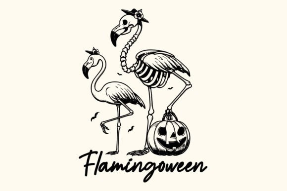 Flamingoween Halloween SVG Design for Crafts