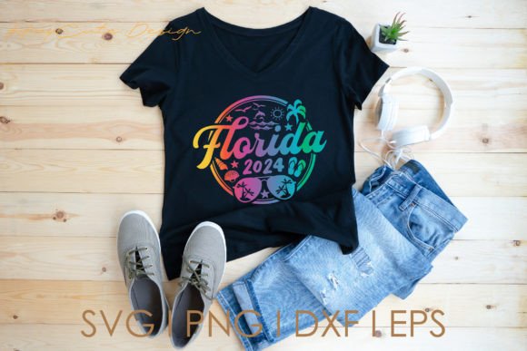 Florida 2024 Summer Vacation Svg Png: Graphics for Crafts and Content