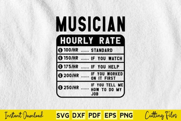 Free Musician Hourly Rate Svg Printable