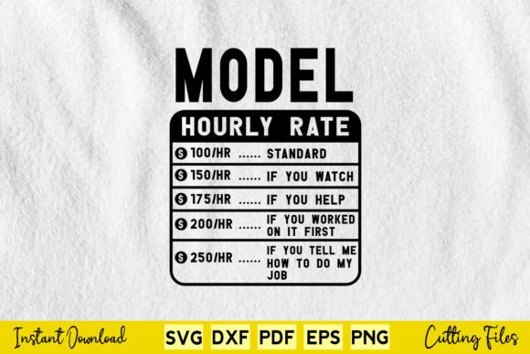 Funny Model Hourly Rate Svg Graphics