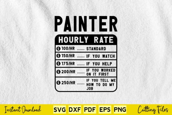 Funny Painter Hourly Rate Svg Graphics