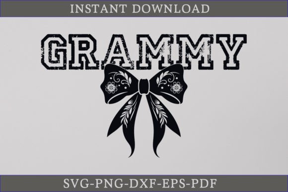 Halloween Grammy SVG Coquette Black Bow