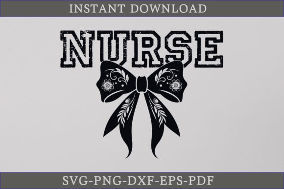 Halloween Nurse SVG Coquette Black Bow