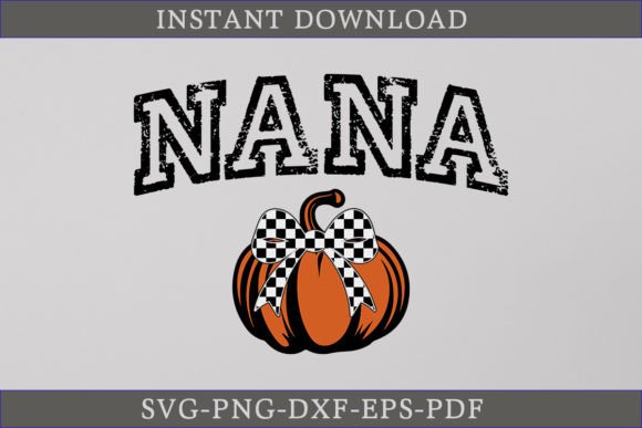Nana Pumpkin SVG Coquette Bow for Crafts & Graphics