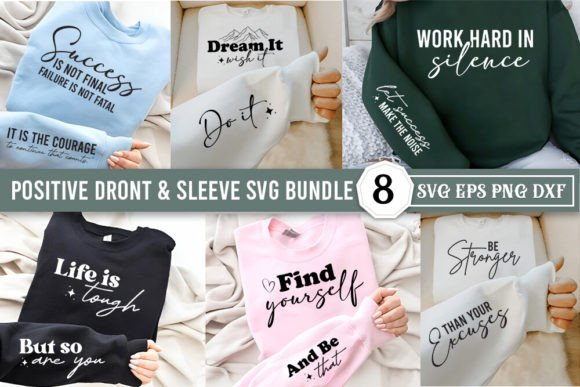 Positive Front and Sleeve SVG Bundle