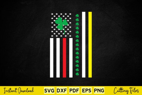 Shamrock Vintage Irish American Flag Svg Graphics